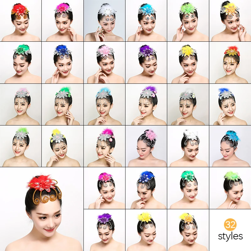 Женская классическая народная тиара с латинскими перьями головной убор