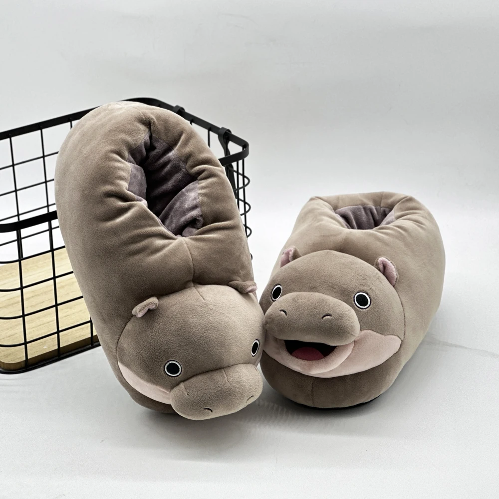 JAV deng бегемот плюшевые интернет-знаменитости тапочки бегемота забавные домашние