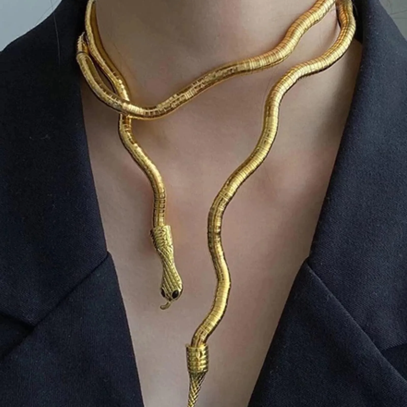 Ожерелье в виде змеи для женщин сгибаемый браслет регулируемый чокер ожерелье