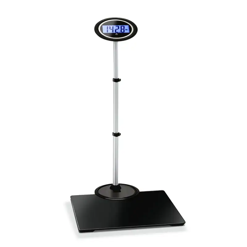 

American Health + - Extendable Extra Wide Scale- Blacklit LCD Display Screen - Adjustable Display Pole - Measure LBS, Stones, K