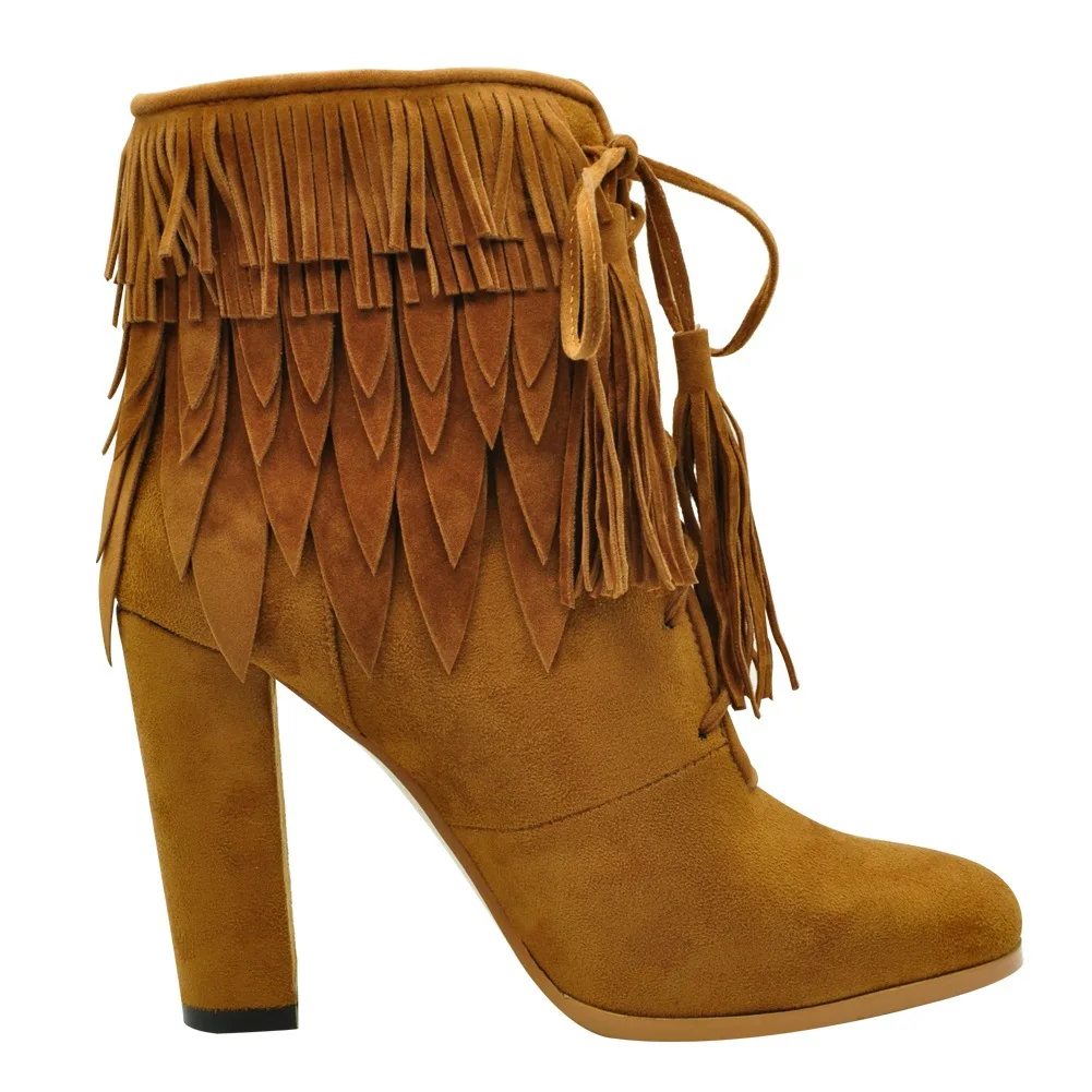 

Женские ботинки на Высоком толстом каблуке, однотонные полусапожки на шнуровке, с острым носком