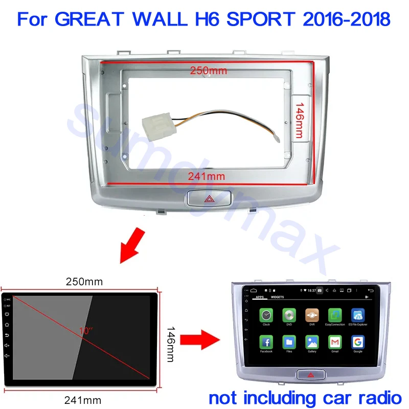 

10.1" 2 Din Android Car Radio Frame Kit For GREAT WALL H6 SPORT 2016-2018 Auto Stereo Head Unit Dash Panel Mounting Fascia