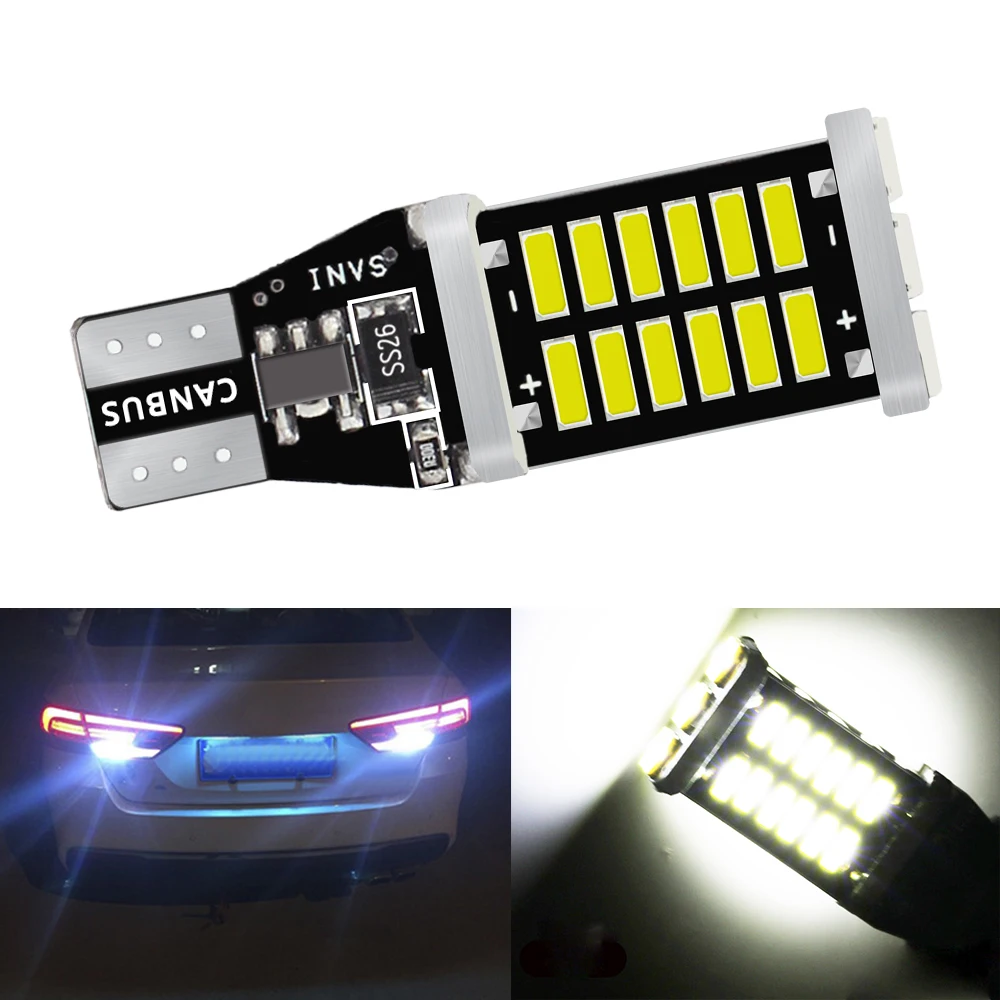 1 шт. T10 T15 W16W 4014 45SMD 26SMD светодиодный льная Светодиодная лампа багажника CANBUS задний стоп светильник сигнал Сигнал поворота Rogue фсветильник заднего хода s резервная лампочка 1 шт. T10 T15 W16W 4014 45SMD 26SMD светодиодный льная Светодиодная лампа багажника CANBUS задний стоп светильник сигнал Сигнал поворота Rogue фсветильник заднего хода s резервная лампочка