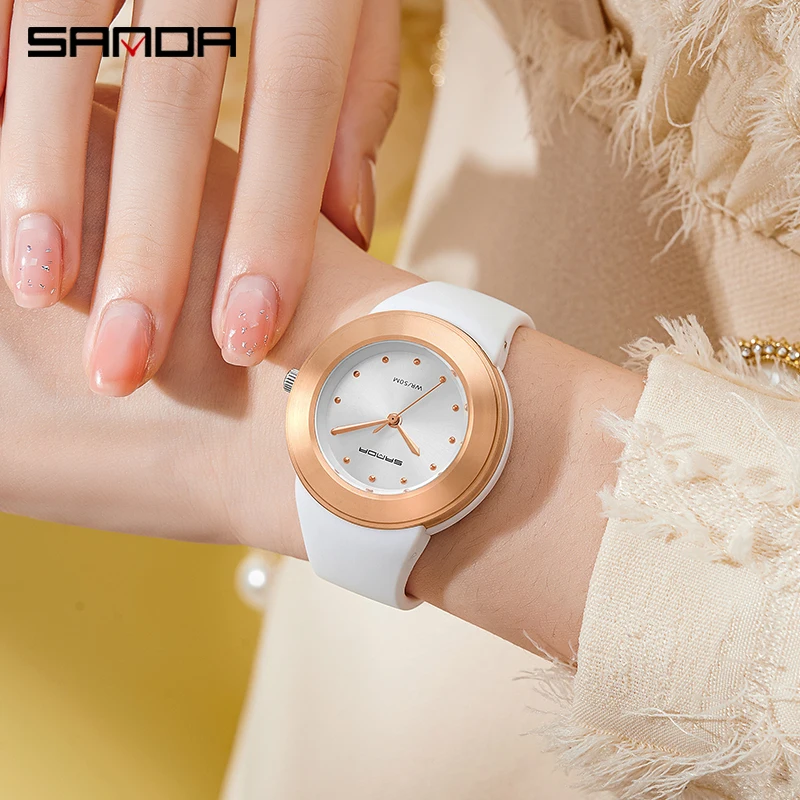 SANDA Quartz Watch For Women Casual Clock 2023 Brand New Genuine Watches Fashion Rose Gold Case 30M Waterproof Reloj Mujer 3119 enlarge