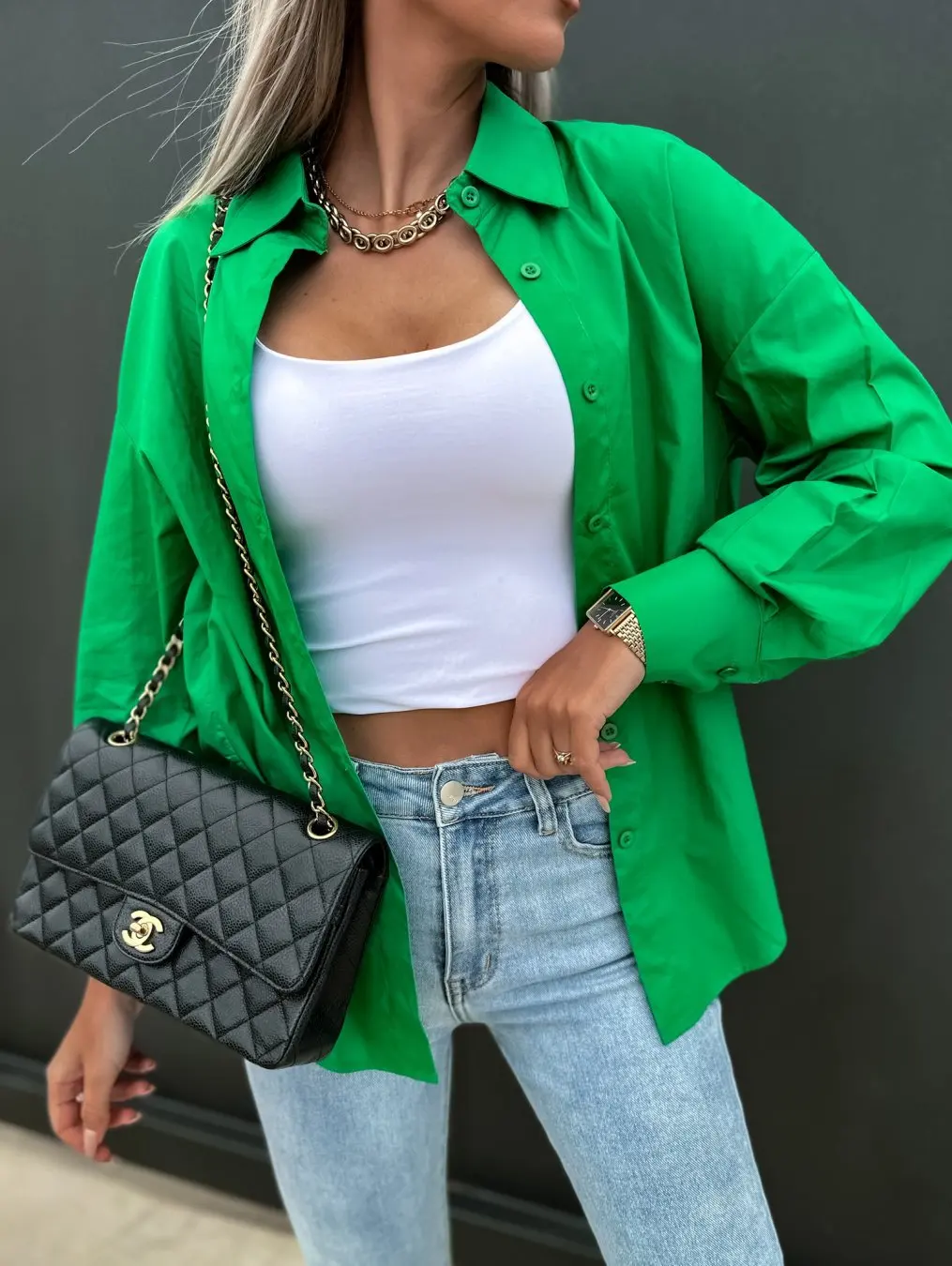 

2022 Spring And Summer New Loose Solid Color Long-sleeved Lapel Button Shirts Office Lady Casual Single-breasted Blouse Women