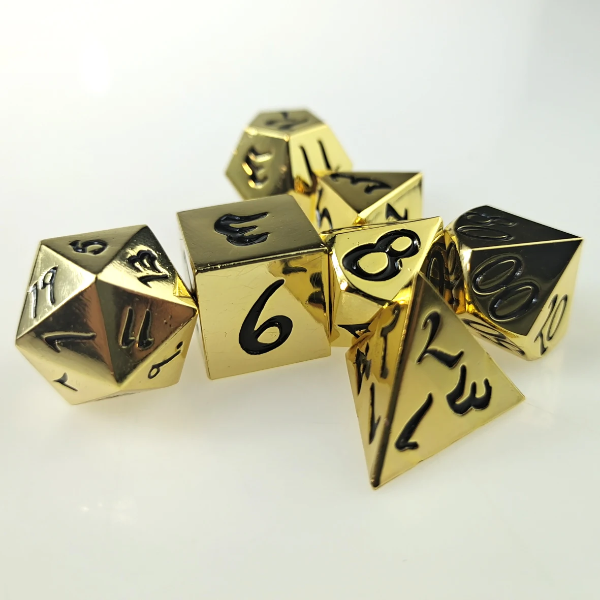 

Rollooo Super Heavy D&D Metal Dice with Large Font for DND RPG Roleplaying Games