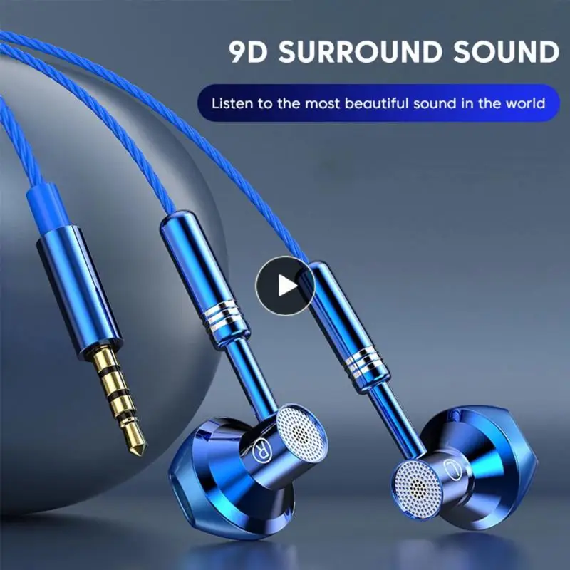 

With Microphone Sport Earphones Headphones 3.5mm Wired Earbuds 9d Surround Sound Corded Super Bass Earbuds Audio Earbuds Earbuds