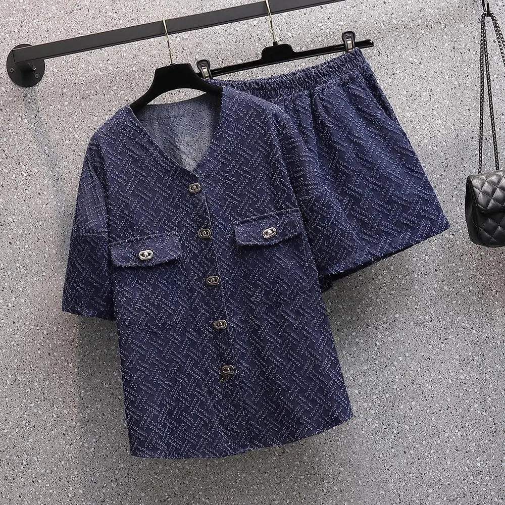 Лето новинка модный костюм Джокера fat mm тонкое мясовое пальто брюки |