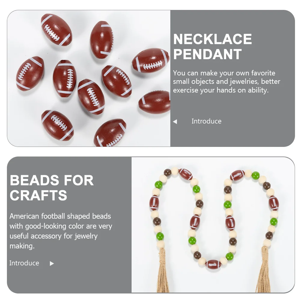 Деревянные бусины для регби красочные веревочные кисточки аксессуары рукоделия