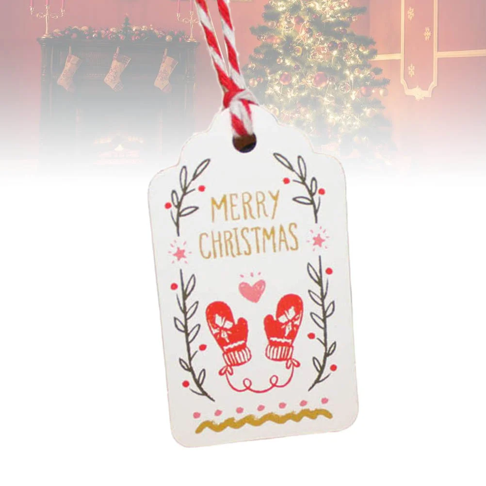 

50PCS Christmas Gift Tags Kraft Tags MERRY CHRISTMAS Tags with 10m Cotton Strings for Gift Wrapping and Labeling Paper