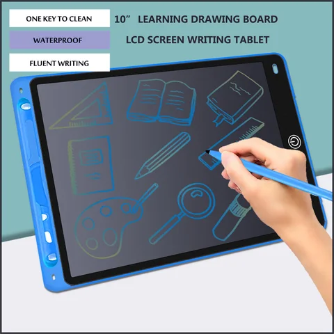 10-дюймовая обучающая доска для рисования, ЖК-экран, планшет для письма, цифровой графический планшет для рисования, электронный блокнот для рукописного ввода, доска + ручка игрушки для мальчиков девочки