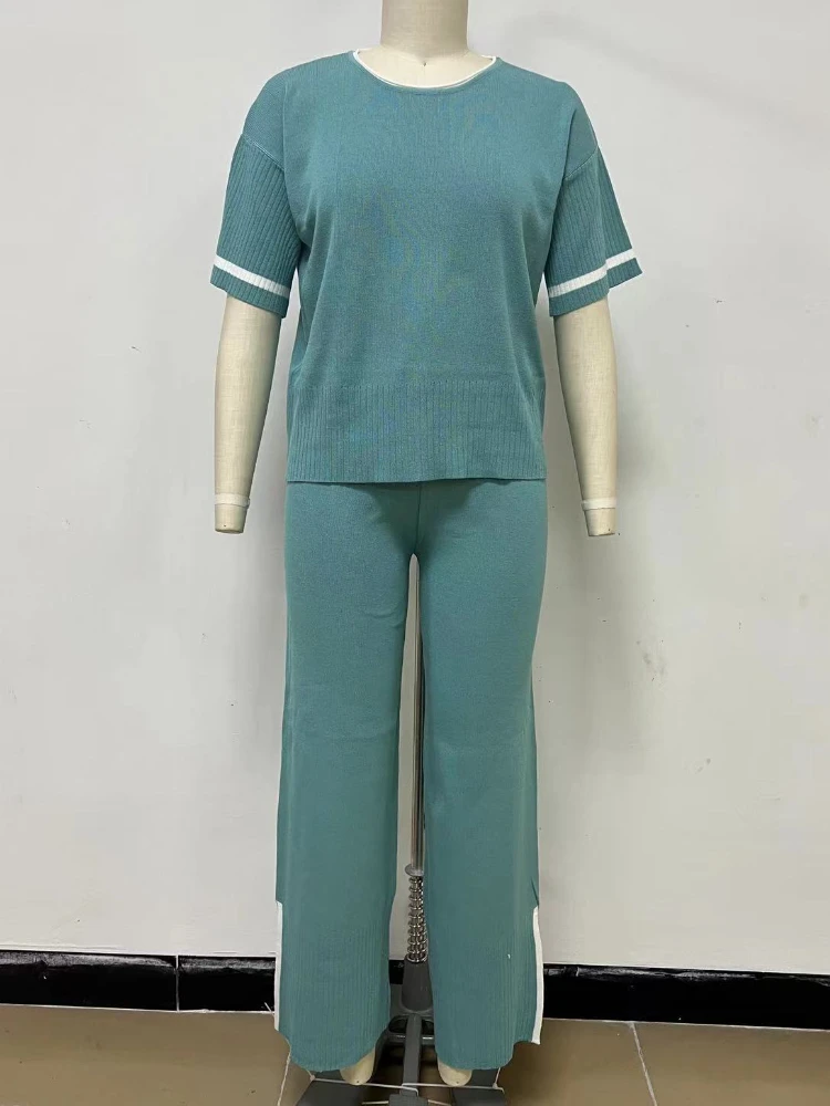 Женская одежда 2024 новый модный Свободный Повседневный костюм топ с контрастными