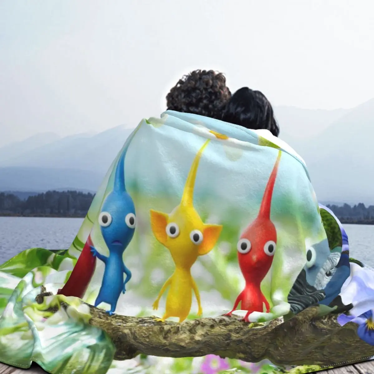 Одеяло Pikmin из кораллового флиса портативное легкое покрывало с принтом для