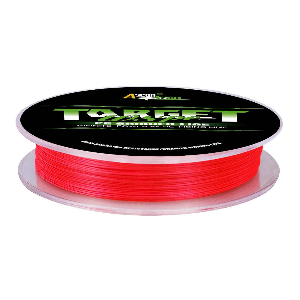 

New Red color never come off 100M 300M 8 Strands strong pe fishing cord thread 6-300LBS 0.1mm-1.0mm braided line fishing carp
