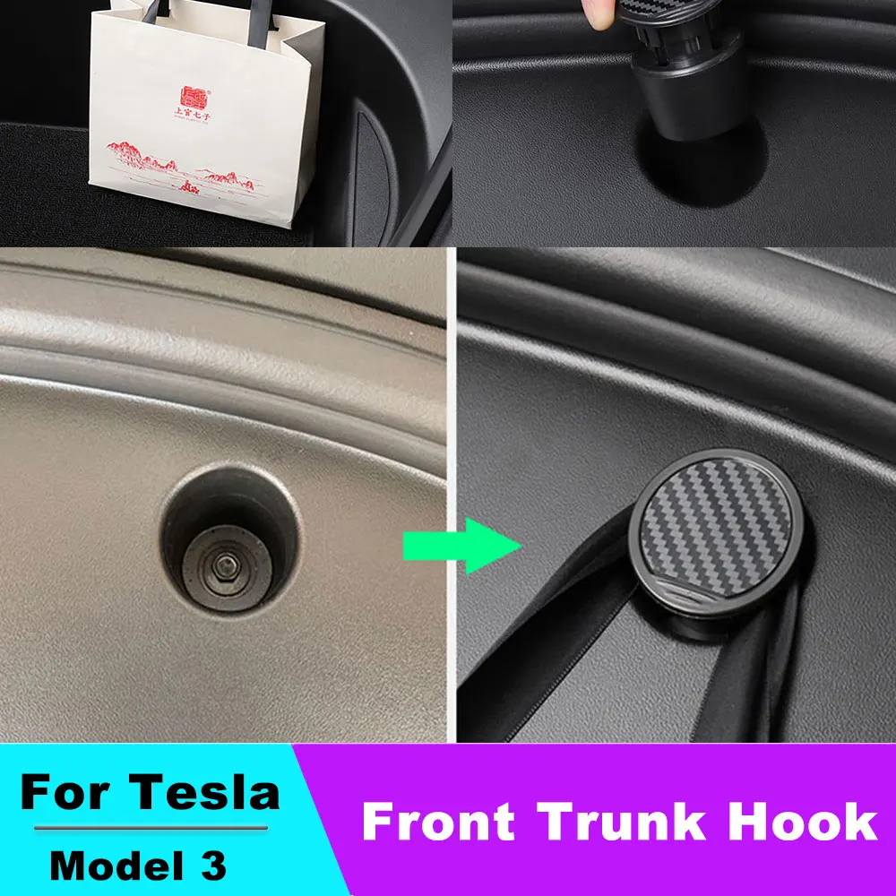 

For Tesla Model 3 Trunk Hook Car Pendant Trunk Grocery Bag Hook Luggage Compartment Glove Bag Hook 2pcs