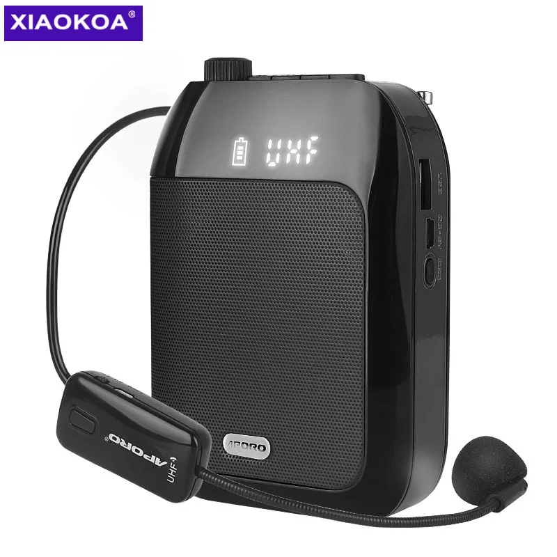

Xiaokoa UHF Wireless Voice Amplifier Portable For Teaching U Disk Loudspeaker Bluetooth Megaphone Microphone Speaker
