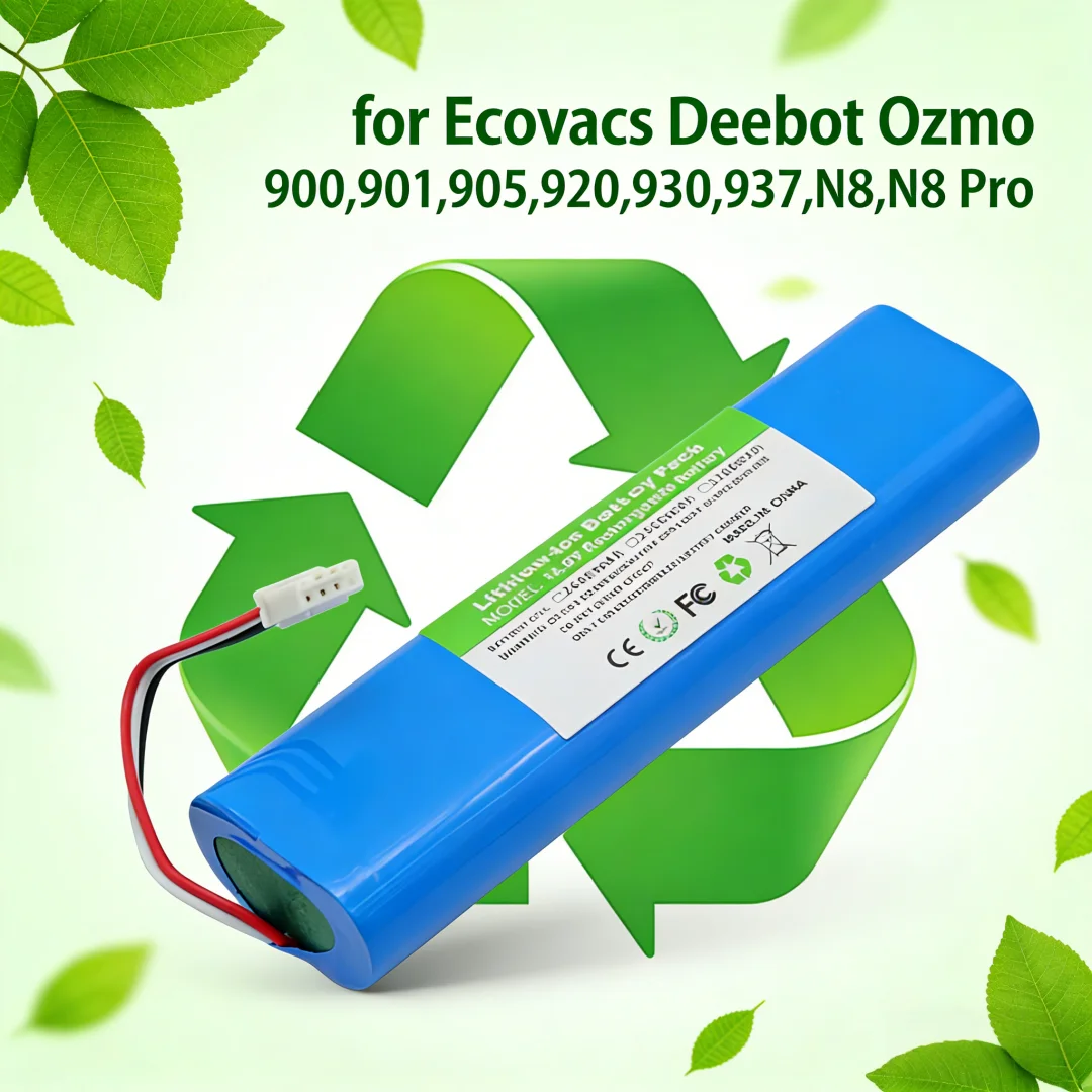 Фото Сменный аккумулятор 14,4 В, 2600 мАч для Ecovacs Deebot Ozmo 900 901 905 920 930 N8 N8 Pro, литий-ионный аккумулятор для робота-пылесоса №2