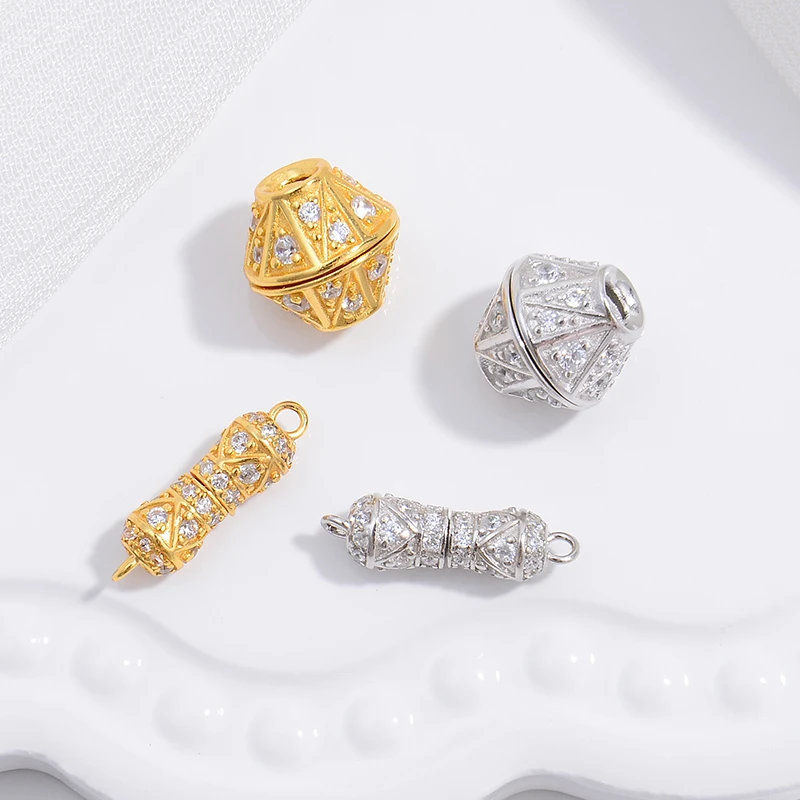 S925 стерлингового серебра микро-циркон двойной подвесной разъем для DIY аксессуары
