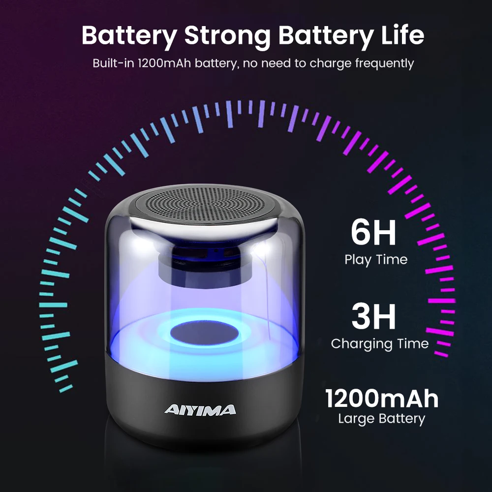 AIYIMA аудио портативный мини беспроводной TWS Bluetooth 5.0 динамик сабвуфер