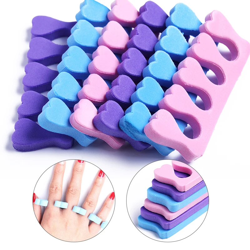 

A Pair Professional Soft Foams Cotton Finger Toe Separators Nail Manicuring Foots Sponge Soft Gel UV Tools Manicure Pedicure