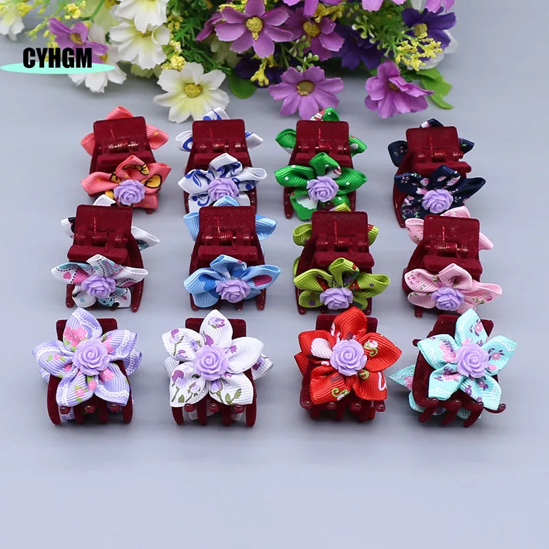 Оптовая продажа новые заколки для волос с лентой девочек шелковые милые женские