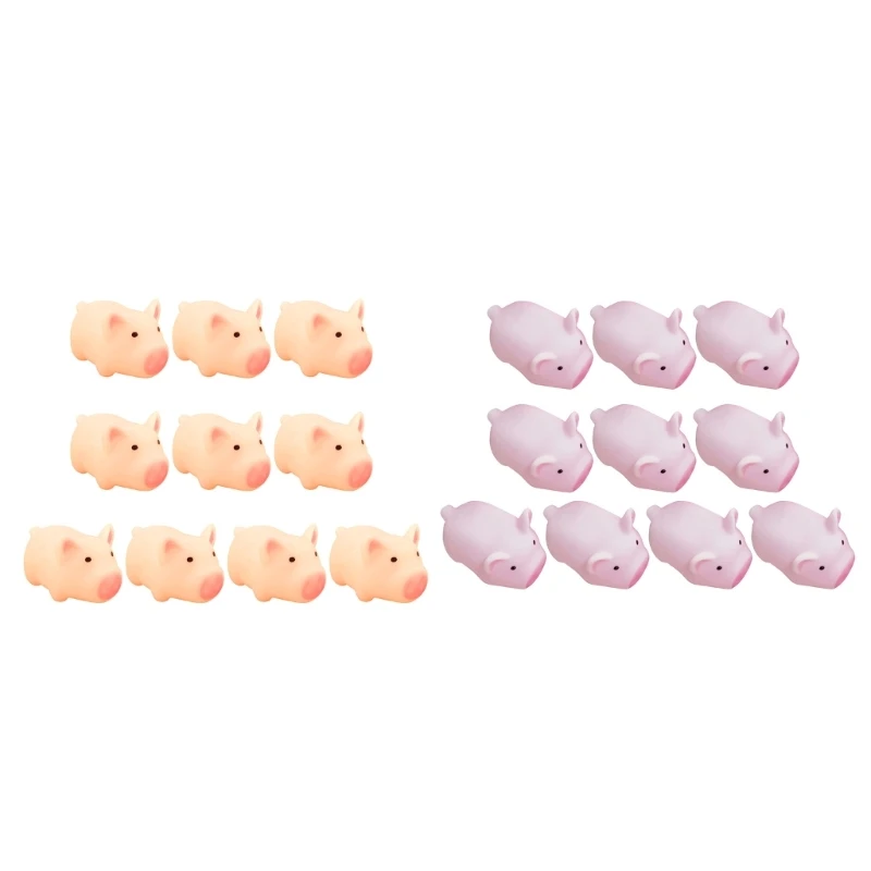 

H37A 10pcs Cute Pet Toy Cute Pink Pig Squeeze Squeaky Interactive Games Funny Toy