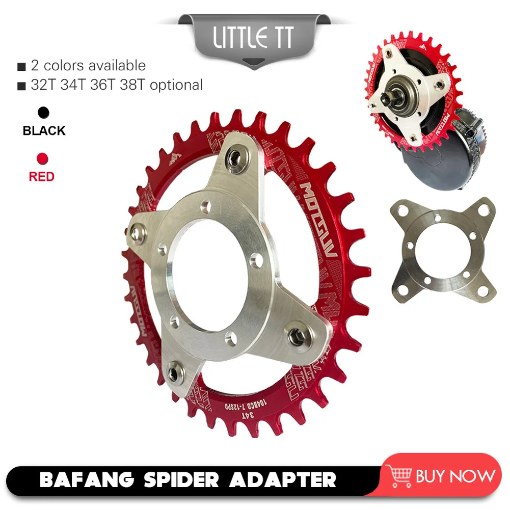 Ebike 32/34/36/38T Chainring + Adapter For Bafang BBS01/02 Motor Aluminum Alloy Sprocket Parts Electric Bicycle Accessories