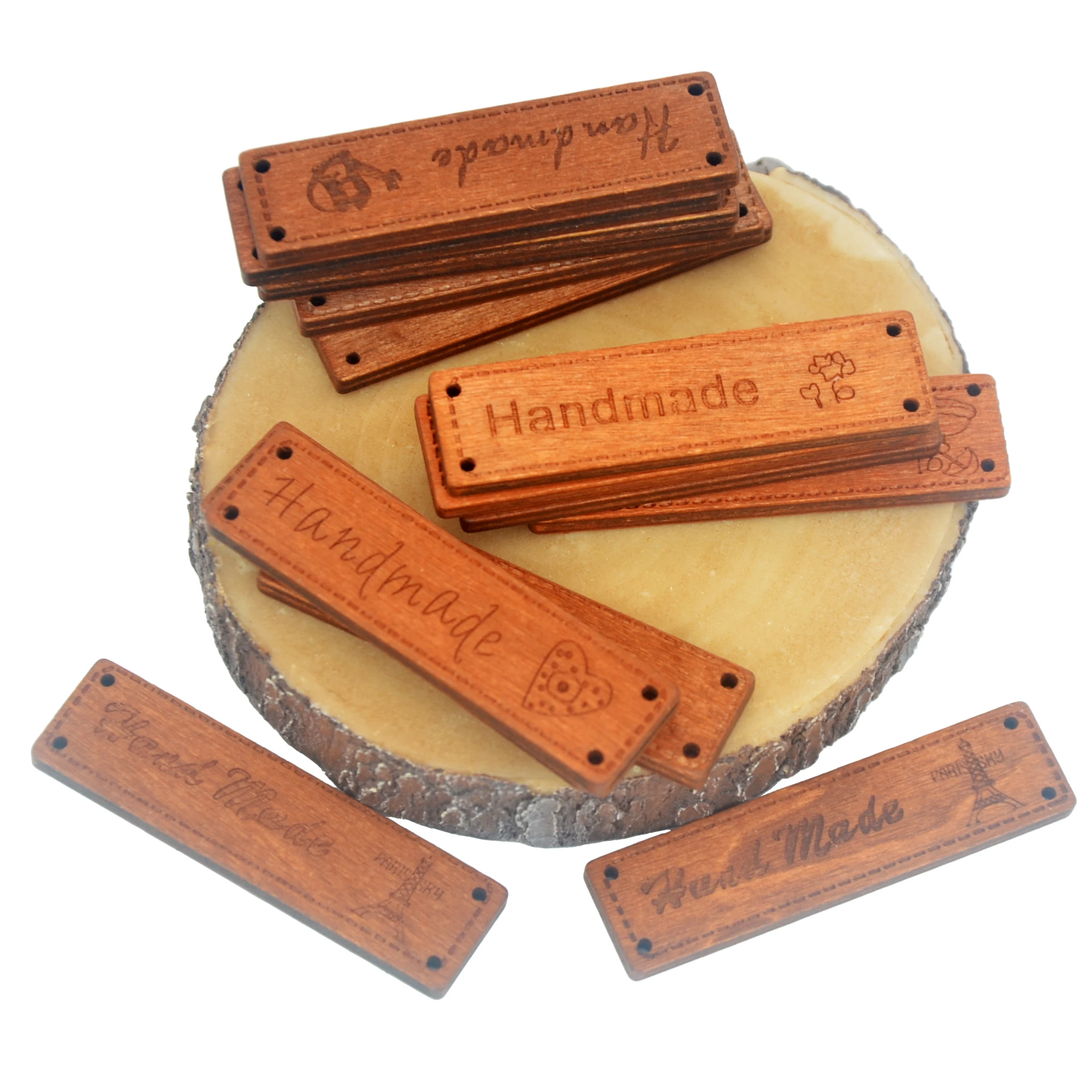 

20Pcs Wood Crafts Large Handmade Wooden Sign 62MM 4 Hole Square Buttons For Jeans Clothes Sewing Accessories DIY Decoration