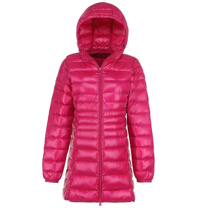6XL 7XL Women Puffer Jackets Ultralight 90% Duck Down Jacket  Autumn Winter Portable Hooded Parka Warm Coat Windbreaker Outwear