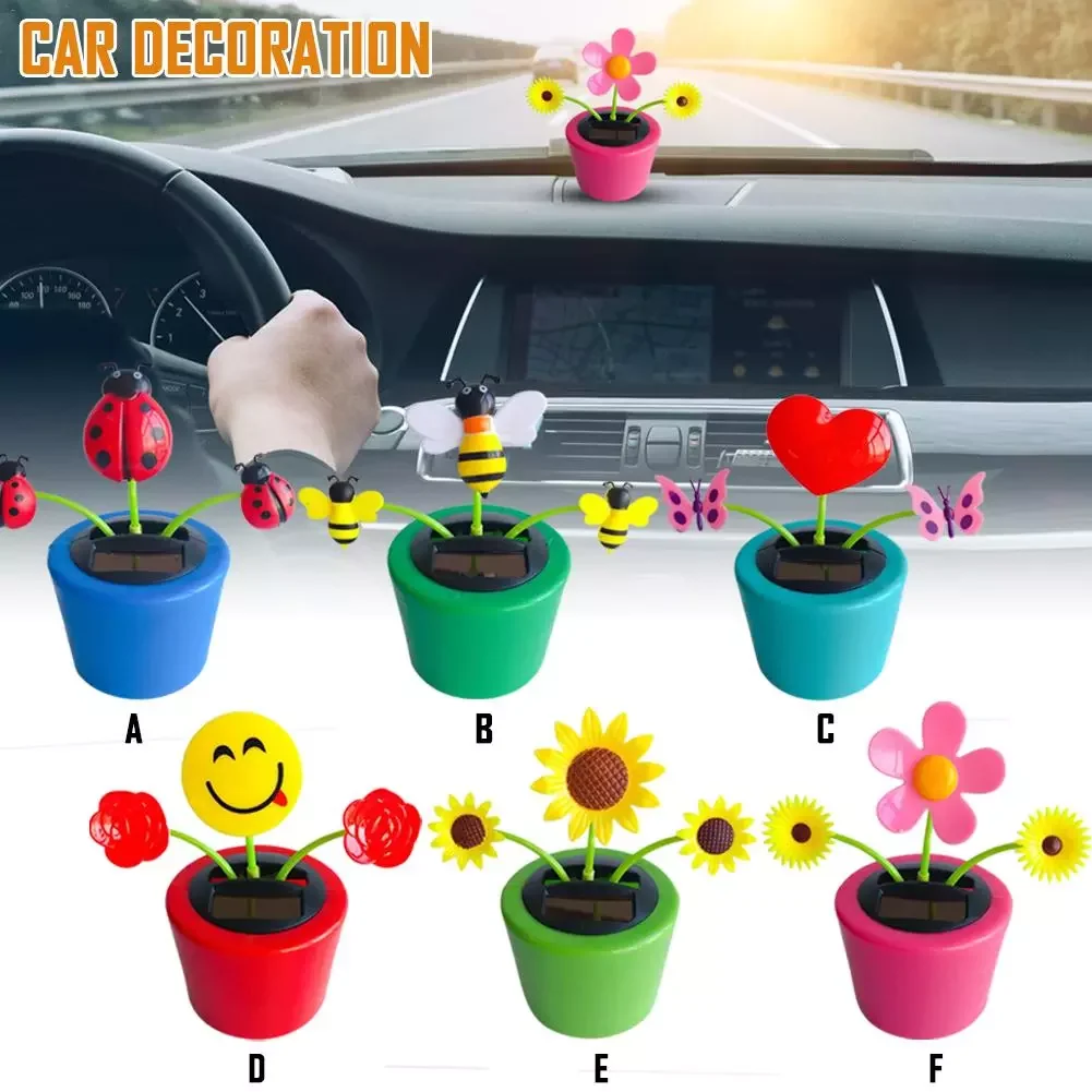 

Solar Powered Dancing Flower Toy Office Desk Car Decor Funny Toys For Kids Christmas Gift Car Decor Accessories