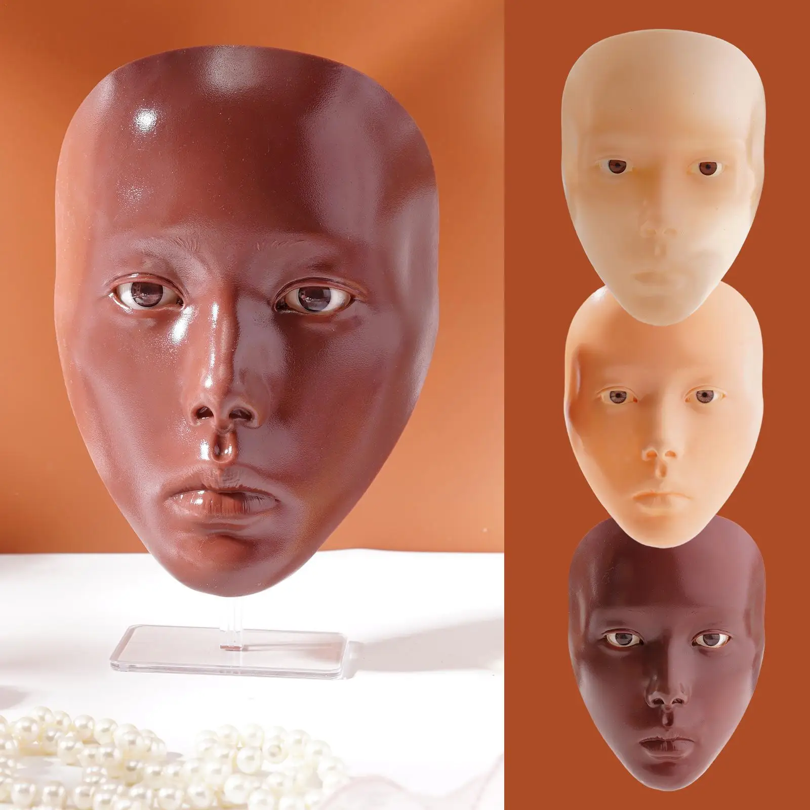 

New Makeup Board Full Face Eyebrow Tattoo Practice Eye Training Board Silicone Reusable Skin Practice Skin Makeup B7L5