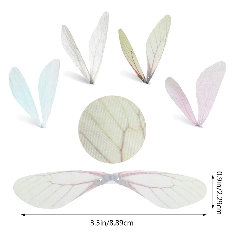 

100Pcs 4 Colors Dragonfly Wing Charms DIY Wings Pendants with Hole for Flying Keys Earrings Pendant Color Butterfly Wing