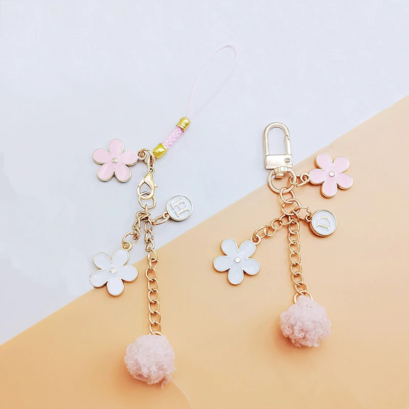 

Flower Metal Keychain Jewelry Pendant Ornament Charm Alloy Key Chain for Women Girl Gift Accessories