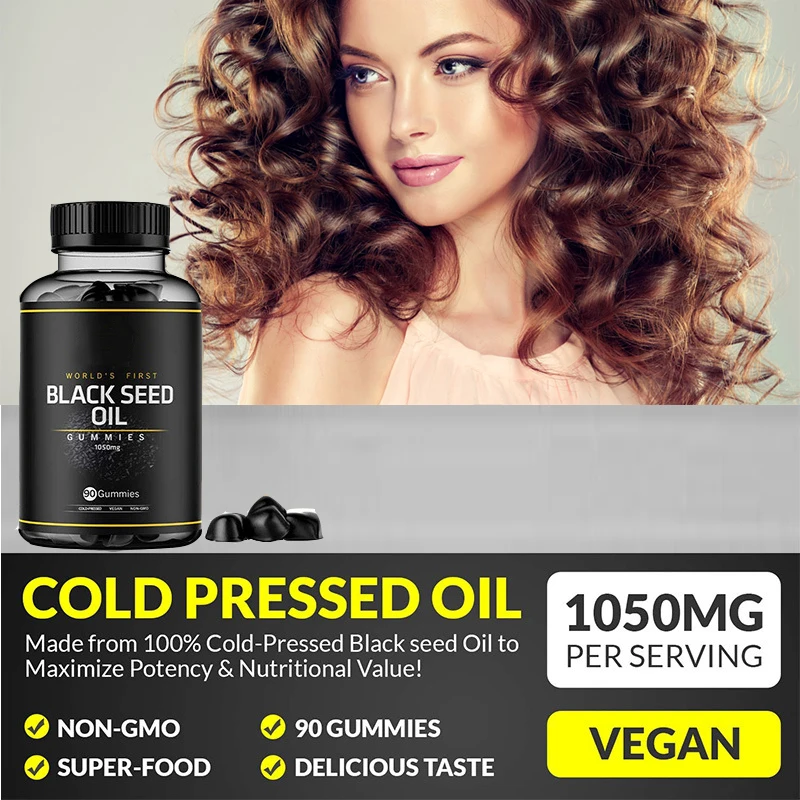 

2 Bottle Black Seed Oil Soft Candy Make hair strong and soft Hair care Strong antioxidant Gummy Bear