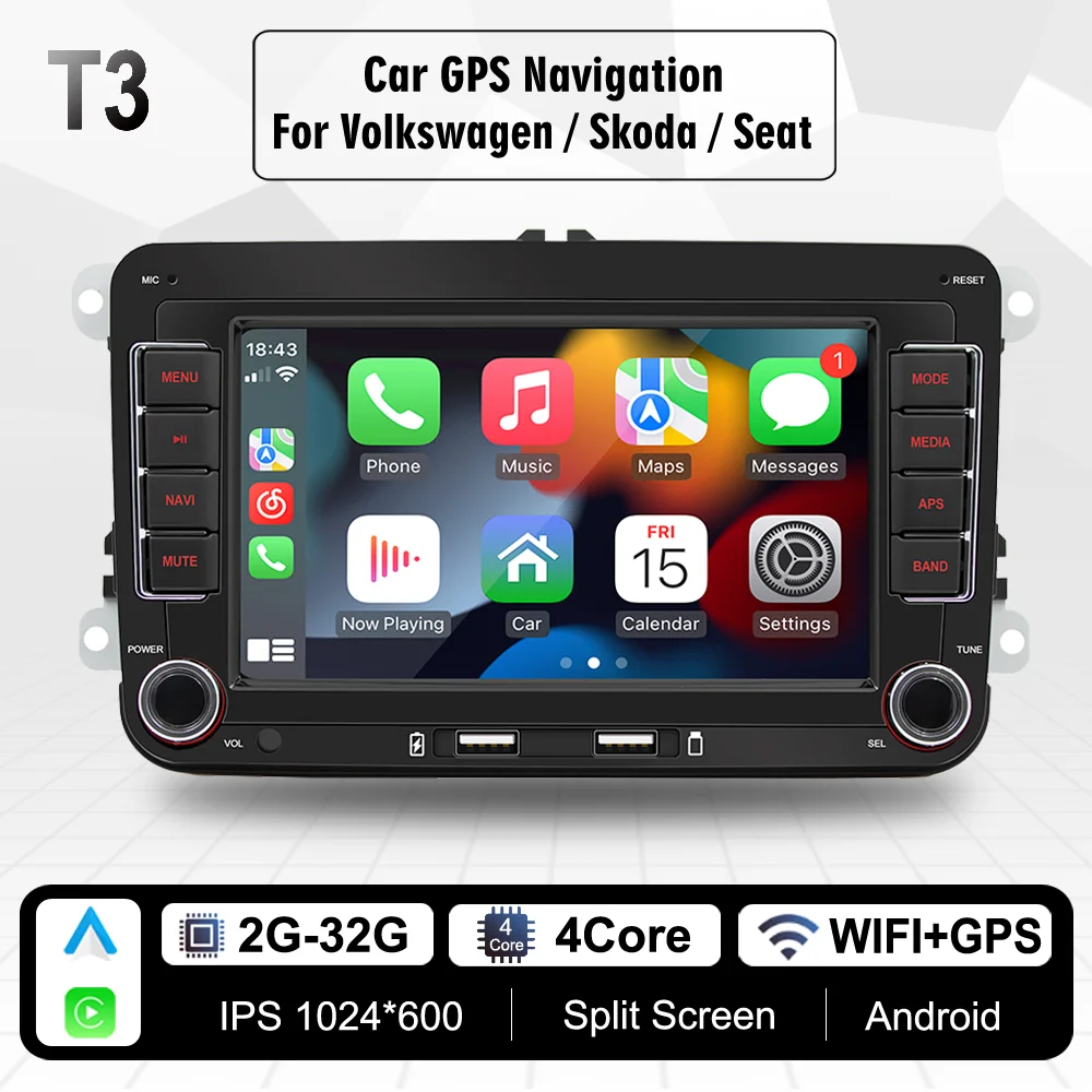 

Автомагнитола HU на Android для Volkswagen Golf 5 6 Polo Passat B6 TSI CC Skoda сиденье Jetta Muiltmedia CarPlay GPS-навигация WIFI 2din