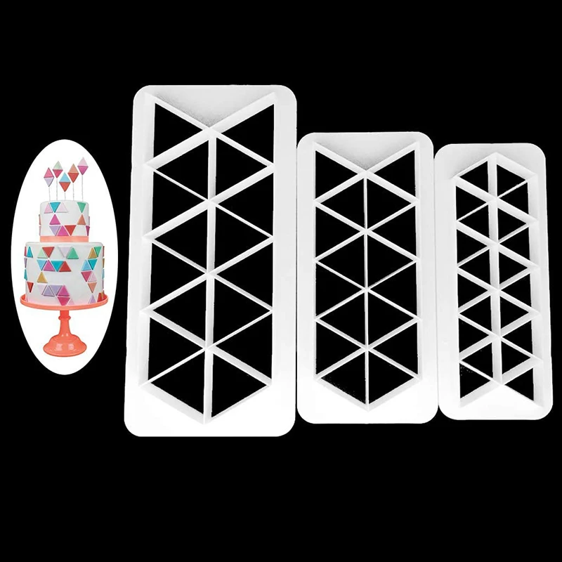

3pcs/set Geometrical Shape Fondant Print Mold Biscuit Mold Cake Chocolate Mold Plastic Printing Cake Tools NEW