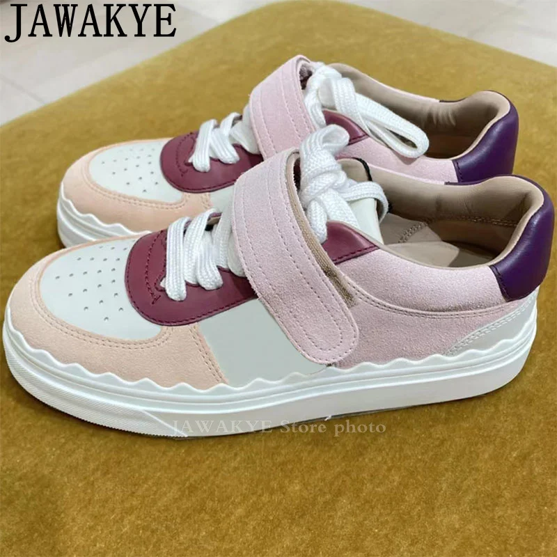 

Woman's Casual Lace up Sneakers Flats Shoes Multicolor Splicing Runway Single Shoes Comfort Ventilation Brand Walk Shoes Mujer