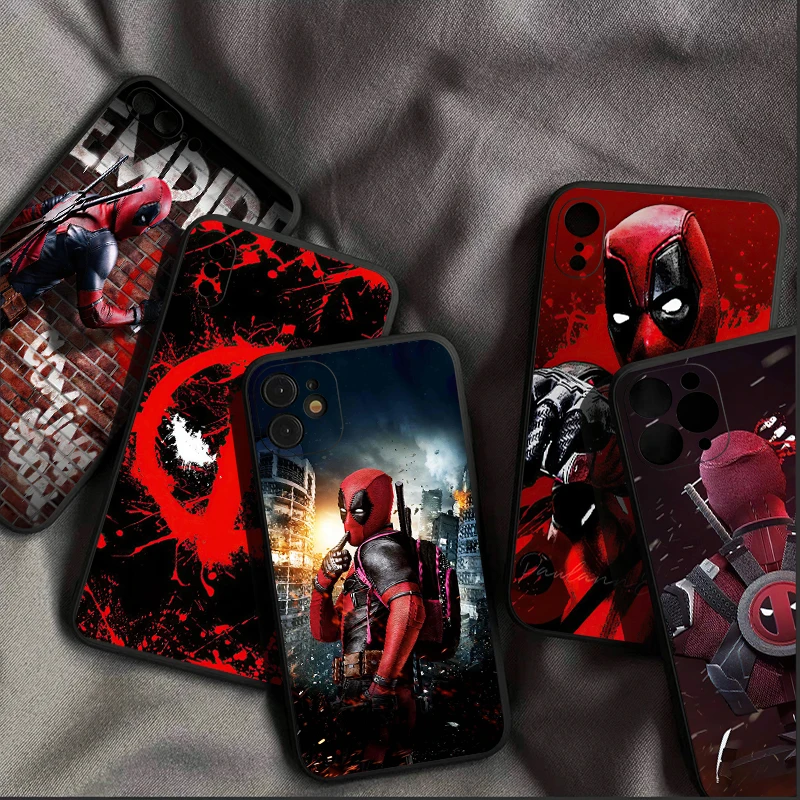 

Marvel Deadpool Phone Case For iPhone 13 12 11 Pro Mini X XR XS Max SE 6 6S 7 8 Plus Full Protection Cases Cover TPU Back Soft