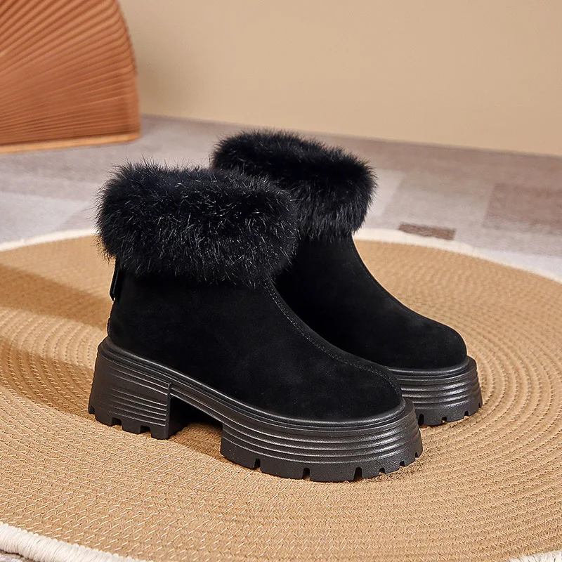 

BCEBYL осень/зима новые модные зимние сапоги на толстой подошве средний каблук хлопковые сапоги на молнии сзади повседневные спортивные женские сапоги