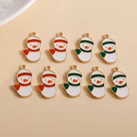 10pcs mix styles enamel christmas charms tree deer santa claus bell snowman pendants for diy jewelry making earring bracelet