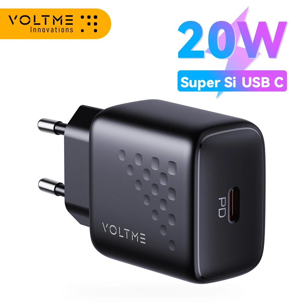 

Зарядное устройство VOLTME с портом USB Type-C, 20 Вт, Quick Charge 4,0, 3,0 PD, быстрая зарядка для iPhone 13, 12 Pro Max, Samsung, Xiaomi, Huawei