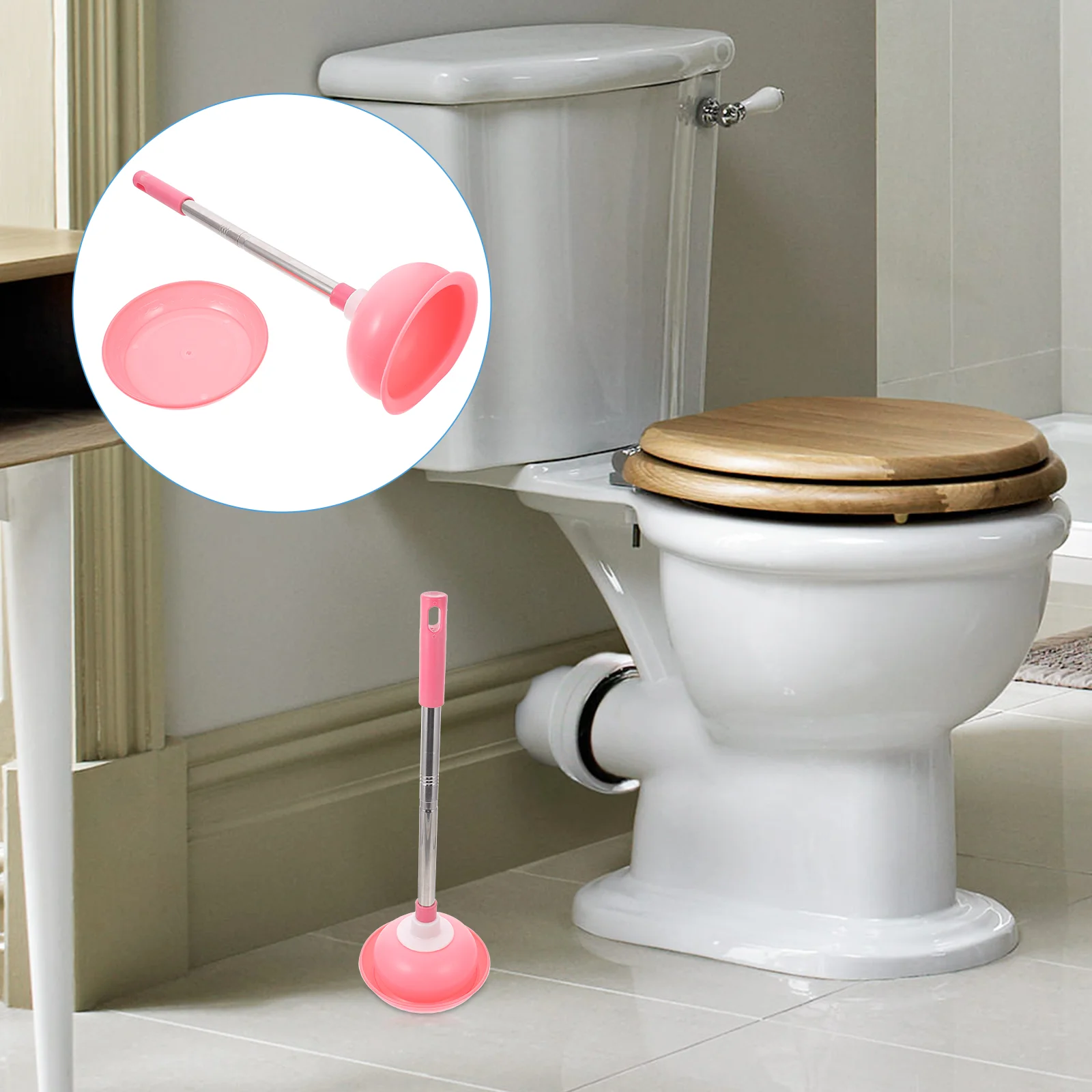 

1 Pc Useful Bathroom Clogging Home Clean Plunger Clean Plug with Tray Toilet Clean Plug