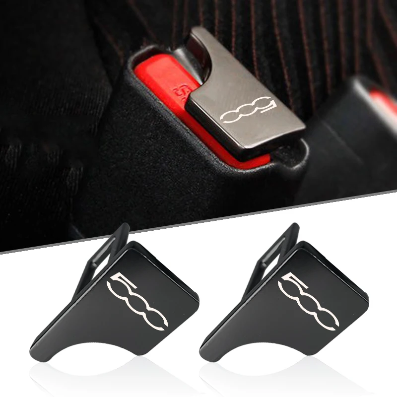 2pcs Car seat belts buckled for fiat 500 abarth electric accessories