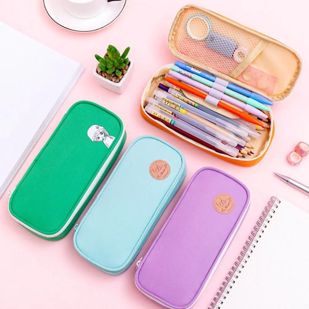 

Large Capacity Pencil Case Stationery School Supplies Pencil Cases Pouch Office Desk Storage Bag Students Kids Pen Case Bags Box