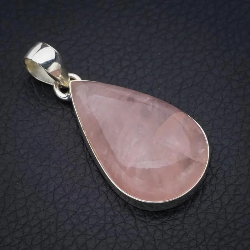 

StarGems натуральный розовый кварц ручной работы 925 пробы серебряный кулон 1,75 "F5284
