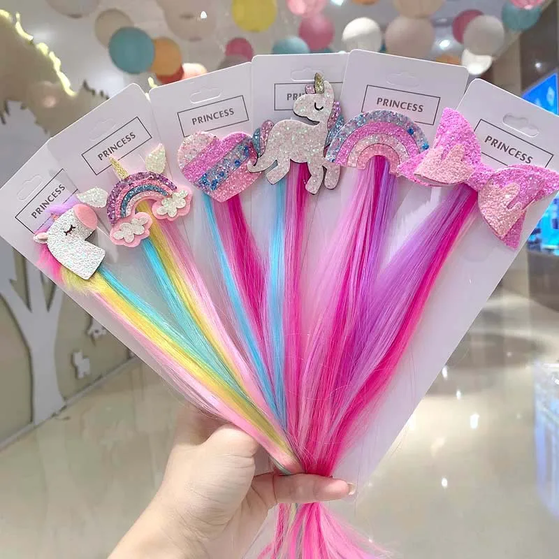 Ful Wigs Unicorn Ponytail Hair Ornament Headbands Rubber Bands Hair Bands Headwear Braid Kids Gift Hair Accessories