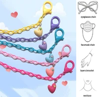 childrens glasses chain anti lost acrylic mask lanyard lovely heart charm sunglasses reading glasses holder strap jewelry gift