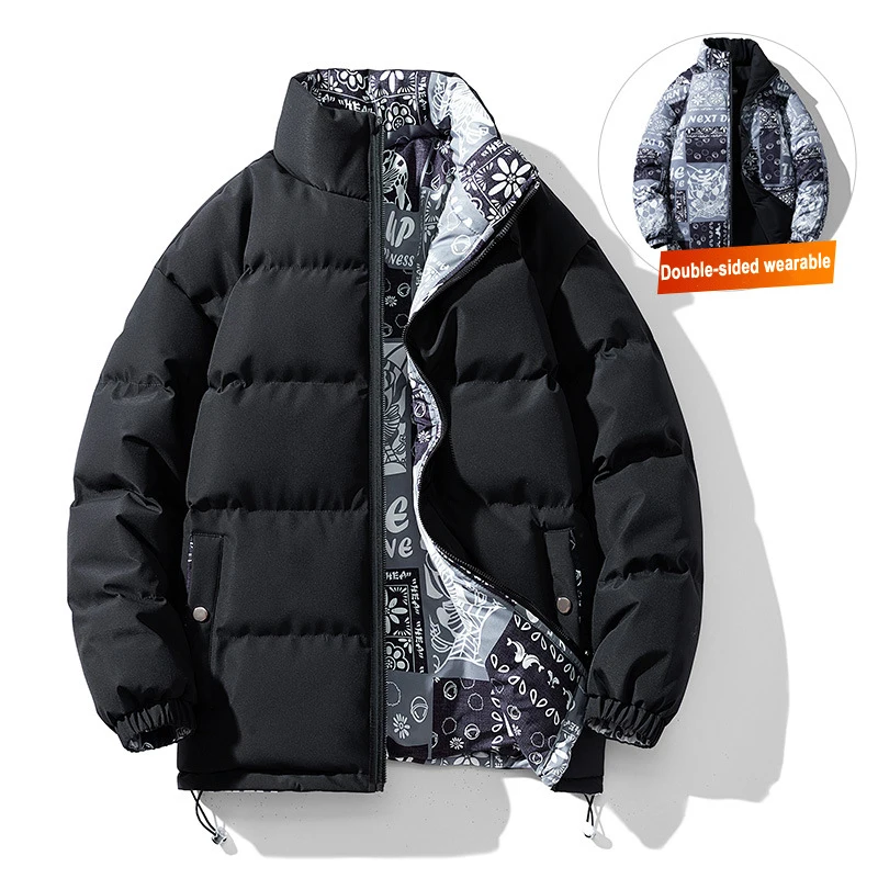 Winter double-sided cotton padded jacket 2022 extra thick casual warm winter proof cotton padded jacket men's large M-8XL