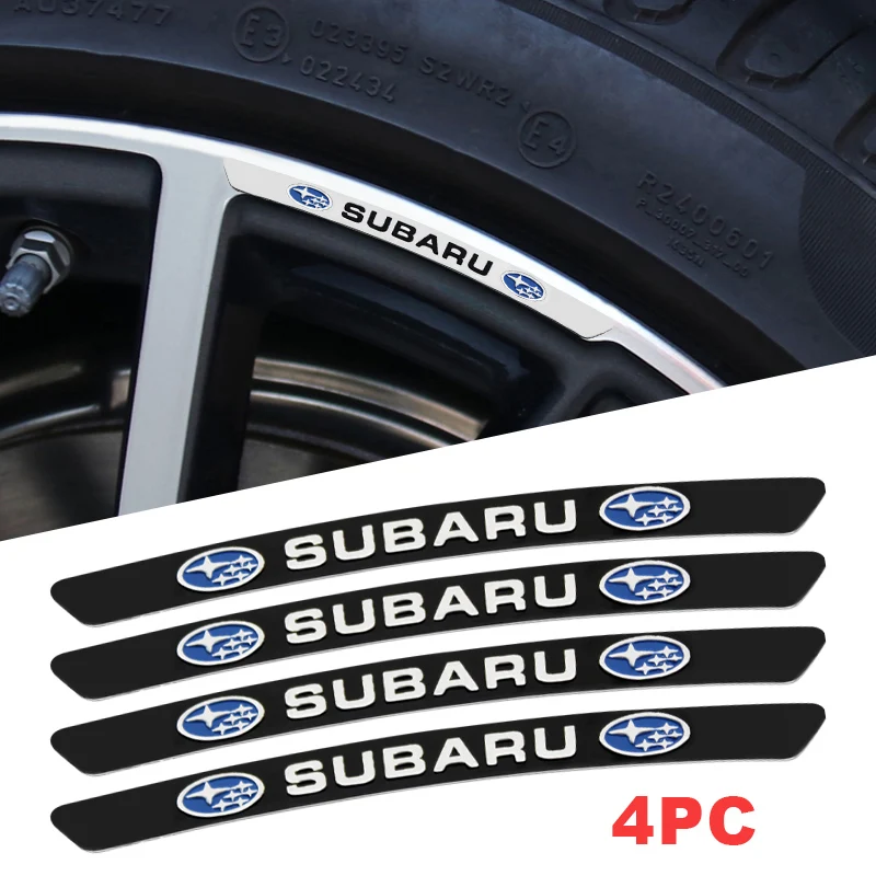 

4pcs PVC Car Wheel Hub Decoration Stickers For Subaru Forester Impreza Legacy Outback XV STI Tribeca BRZ WRX Auto Accessories