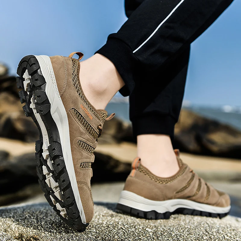 Men Hiking Shoes Outdoor Sports Shoes Mesh Breathable Nonslip Casual Male Athletic Jogging Sneakers